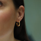 Chunky Gold Plated Silver Hoop Earring
