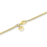 Gold bracelet with a clasp on a white background