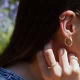 18ct Gold Plated Silver Classic Flat Hoops