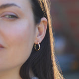 18ct Gold Plated Molten Silver Hoop Earrings