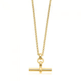 18ct Gold plated T-Bar Necklace - hersey-and-son