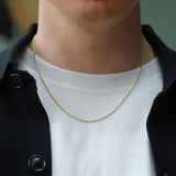 2mm 18ct Gold Plated Silver Curb Chain