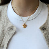 Deluxe Gold Plated & Sterling Silver Heart Necklace