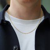Gold Plated Sterling Silver 2.3mm Figaro Chain
