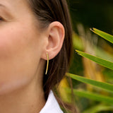 Silver & 22ct Gold Plated Tusk Earrings