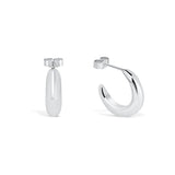Hand Forged Open Solid Silver Hoops