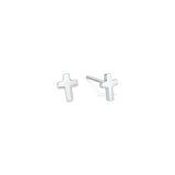Silver Cross Stud Earrings