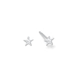 Star-shaped silver earrings on a white background