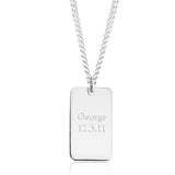 Silver Rectangular Dog Tag Pendant