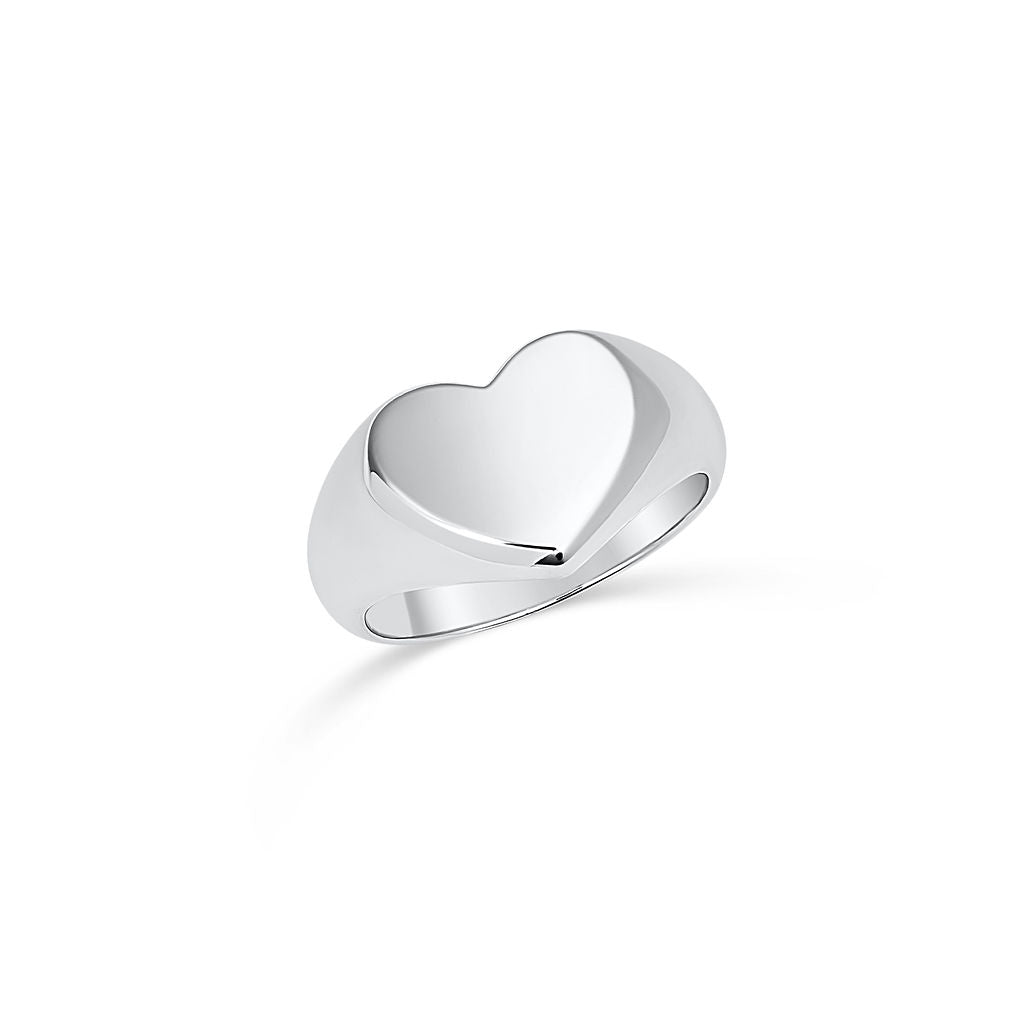 Sterling Silver Heart Signet Ring from Hersey & Son