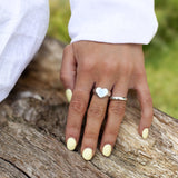 Solid Silver Heart Signet Ring