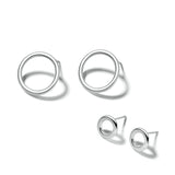 Sterling Silver Halo Hoop Earrings