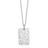 Hammered Silver Dog Tag Necklace
