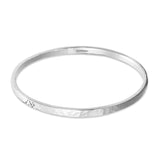 Silver Bangle No.3 - Flat Hammered 4mm