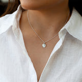 Small Sterling Silver Heart St Christopher Pendant