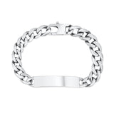 Sterling Silver Curb Chain ID Bracelet