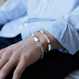 Heavy Silver Identity Bracelet