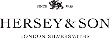 Hersey & Son London Silversmiths logo with a lion emblem and text 'Since 1955'.