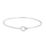 Sterling Silver Hook & Eye Bangle - Hammered