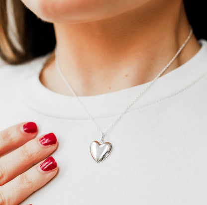 Deluxe Solid Silver Heart Necklace