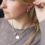 Sterling Silver Fob T-Bar Necklace - hersey-and-son