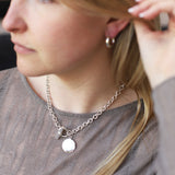 Sterling Silver Fob T-Bar Necklace - hersey-and-son