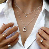 Sterling Silver Chunky Initial Necklace