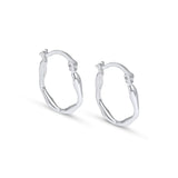 Sterling Silver Molten Hoop Earrings