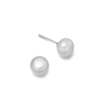 Sterling silver and freshwater pearl stud earrings 6mm