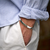 Men's Tapered Sterling Silver Cuff No.9 - Hammered