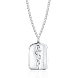 Sterling Silver Medical Alert Dog Tag Necklace