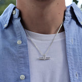 Chunky Sterling Silver T-Bar Pendant