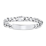 Sterling Silver Curb Chain ID Bracelet