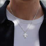 Silver Sacred Heart Cross Necklace