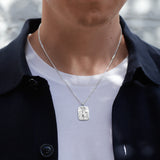 Sterling Silver Organic Dog Tag Necklace
