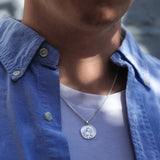 Modern Sterling Silver St Christopher Pendant
