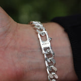 Mens Silver Heavy Curb Chain Bracelet