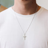 Small Slim Sterling Silver Cross Necklace