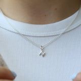 Sterling Silver Mini Letter Initial Necklace
