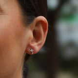 Silver Cross Stud Earrings