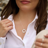 Sterling Silver Molten Eternity Necklace