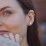 Silver Moon Stud Earrings