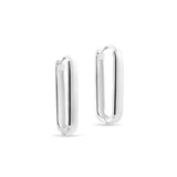 Sterling Silver Oblong Hoop Earrings