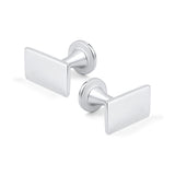 Solid Sterling Silver Rectangular Cufflinks – Engravable