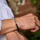 Plaited Leather & Silver Secret Message Bracelet