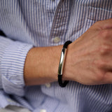 Plaited Leather & Silver Secret Message Bracelet