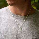 Mens St Christopher Necklace - Dog Tag
