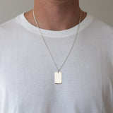 Silver Rectangular Dog Tag Pendant