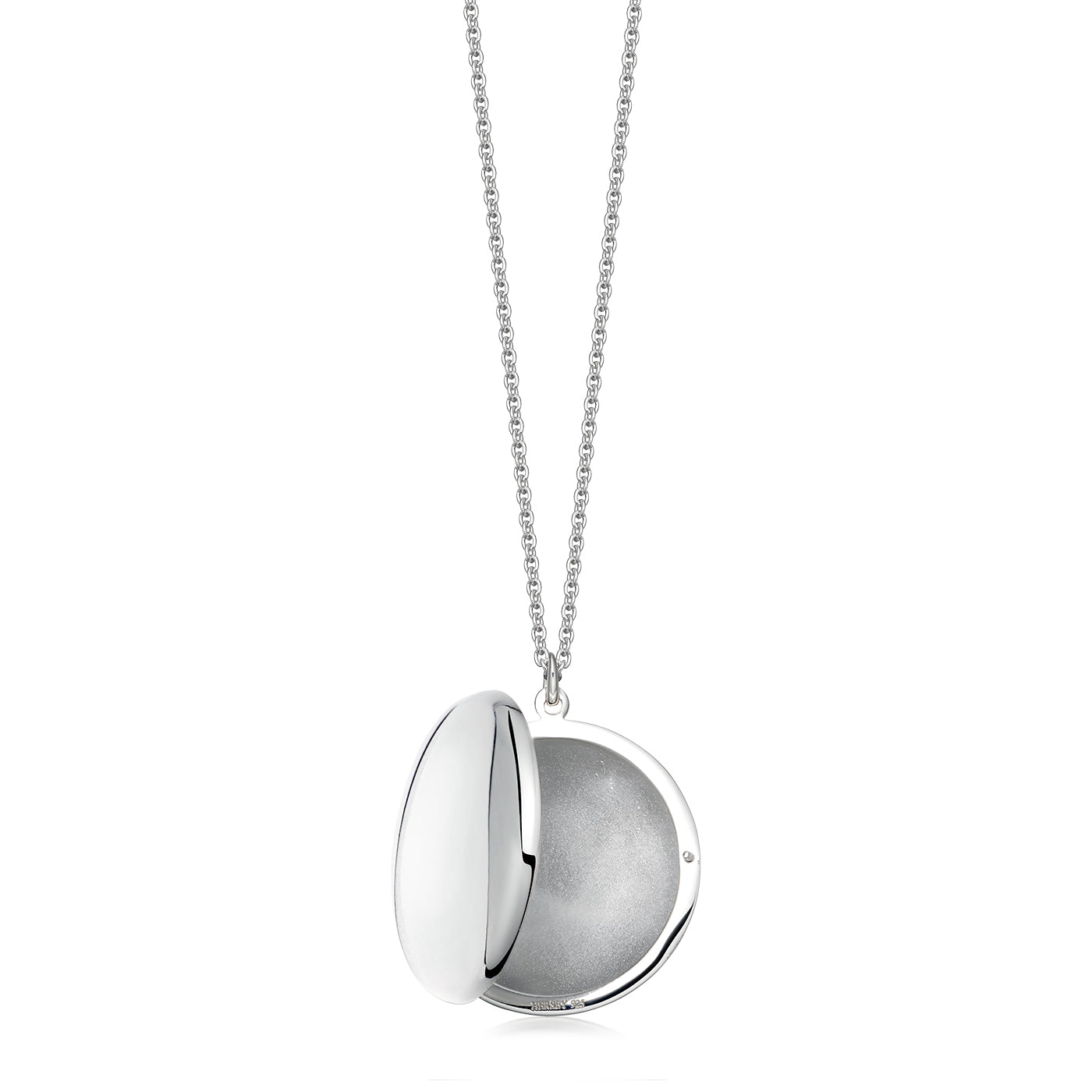 Round sterling silver locket 28mm open