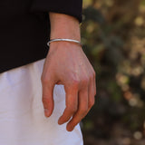 Men's Sterling Silver Open Bangle No.6 - 4mm Round